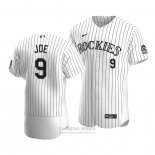 Camiseta Beisbol Hombre Colorado Rockies Connor Joe Autentico Primera Blanco Violeta