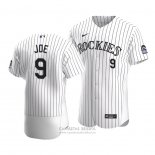 Camiseta Beisbol Hombre Colorado Rockies Connor Joe Autentico Primera Blanco Violeta