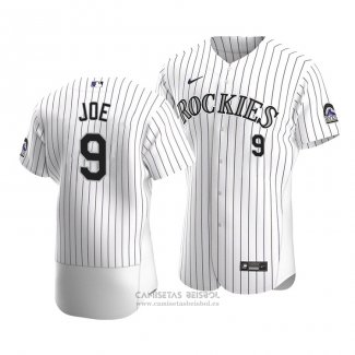 Camiseta Beisbol Hombre Colorado Rockies Connor Joe Autentico Primera Blanco Violeta