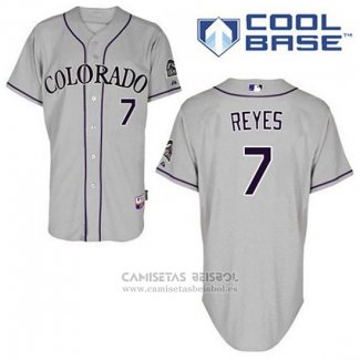 Camiseta Beisbol Hombre Colorado Rockies Jose Reyes 7 Gris Cool Base