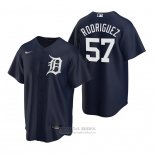 Camiseta Beisbol Hombre Detroit Tigers Eduardo Rodriguez Replica Alterno Azul