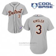 Camiseta Beisbol Hombre Detroit Tigers Ian Kinsler 3 Gris Cool Base