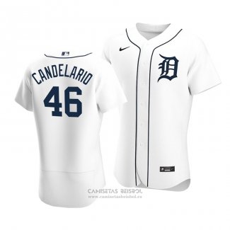 Camiseta Beisbol Hombre Detroit Tigers Jeimer Candelario Autentico Primera Blanco