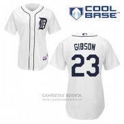 Camiseta Beisbol Hombre Detroit Tigers Kirk Gibson 23 Blanco Primera Cool Base