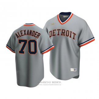 Camiseta Beisbol Hombre Detroit Tigers Tyler Alexander Cooperstown Collection Road Gris