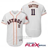 Camiseta Beisbol Hombre Houston Astros 2017 Postemporada Evan Gattis Blanco Flex Base