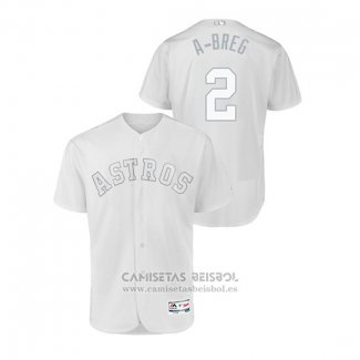 Camiseta Beisbol Hombre Houston Astros Alex Bregman 2019 Players Weekend Autentico Blanco