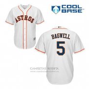 Camiseta Beisbol Hombre Houston Astros Jeff Bagwell 5 Blanco Primera Cool Base