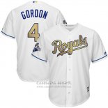 Camiseta Beisbol Hombre Kansas City Royals Campeones 4 Alex Gordon Cool Base Oro
