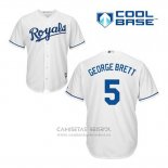 Camiseta Beisbol Hombre Kansas City Royals George Brett 5 Blanco Primera Cool Base