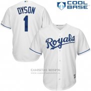 Camiseta Beisbol Hombre Kansas City Royals Jarrod Dyson Blanco Cool Base