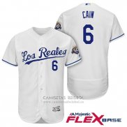 Camiseta Beisbol Hombre Kansas City Royals Lorenzo Cain Blanco Flex Base