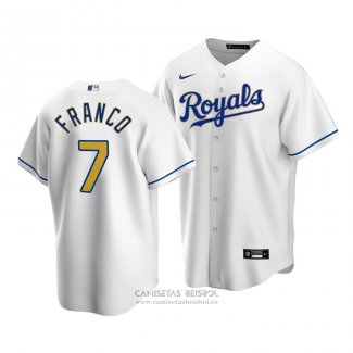 Camiseta Beisbol Hombre Kansas City Royals Maikel Franco Replica Cool Base Primera Blanco