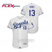 Camiseta Beisbol Hombre Kansas City Royals Salvador Perez Flex Base Blanco