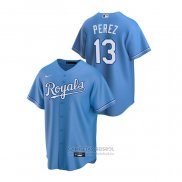 Camiseta Beisbol Hombre Kansas City Royals Salvador Perez Replica Alterno Azul