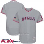 Camiseta Beisbol Hombre Los Angeles Angels 2017 Estrellas y Rayas Gris Flex Base
