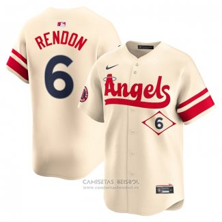 Camiseta Beisbol Hombre Los Angeles Angels Anthony Rendon City Connect Limited Crema