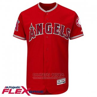 Camiseta Beisbol Hombre Los Angeles Angels Blank Rojo Flex Base Autentico Collection