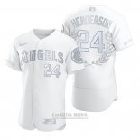 Camiseta Beisbol Hombre Los Angeles Angels Rickey Henderson Award Collection Hall Of Fame Blanco