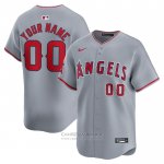 Camiseta Beisbol Hombre Los Angeles Angels Segunda Limited Personalizada Gris