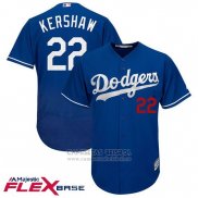 Camiseta Beisbol Hombre Los Angeles Dodgers Clayton Kershaw Autentico Collection Flex Base Azul