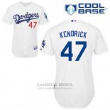 Camiseta Beisbol Hombre Los Angeles Dodgers Howie Kendrick 47 Blanco Primera Cool Base