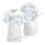 Camiseta Beisbol Hombre Los Angeles Dodgers Jackie Robinson Awards Collection Retirement Blanco