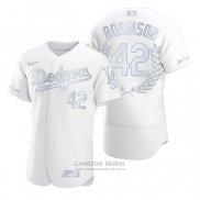 Camiseta Beisbol Hombre Los Angeles Dodgers Jackie Robinson Awards Collection Retirement Blanco