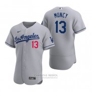 Camiseta Beisbol Hombre Los Angeles Dodgers Max Muncy Autentico 2020 Road Gris