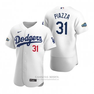 Camiseta Beisbol Hombre Los Angeles Dodgers Mike Piazza Autentico 2020 Primera Blanco