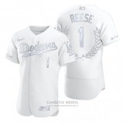 Camiseta Beisbol Hombre Los Angeles Dodgers Pee Wee Reese Awards Collection Retirement Blanco