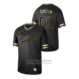 Camiseta Beisbol Hombre Los Angeles Dodgers Personalizada 2019 Golden Edition V Neck Negro