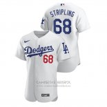Camiseta Beisbol Hombre Los Angeles Dodgers Ross Stripling Autentico Blanco