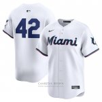 Camiseta Beisbol Hombre Miami Marlins 2024 Jackie Robinson Day Primera Limited Blanco