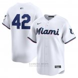 Camiseta Beisbol Hombre Miami Marlins 2024 Jackie Robinson Day Primera Limited Blanco