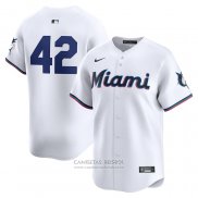 Camiseta Beisbol Hombre Miami Marlins 2024 Jackie Robinson Day Primera Limited Blanco