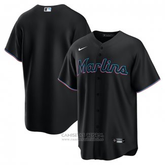 Camiseta Beisbol Hombre Miami Marlins Alterno Replica Negro