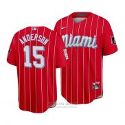 Camiseta Beisbol Hombre Miami Marlins Brian Anderson 2021 City Connect Replica Rojo