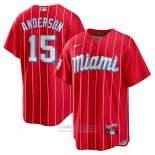 Camiseta Beisbol Hombre Miami Marlins Brian Anderson City Connect Replica Rojo