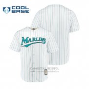Camiseta Beisbol Hombre Miami Marlins Cooperstown Collezione Cool Base Primera Blanco
