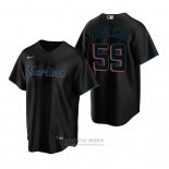 Camiseta Beisbol Hombre Miami Marlins Jacob Stallings Replica Alterno Negro