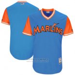 Camiseta Beisbol Hombre Miami Marlins Players Weekend 2017 Personalizada Azul