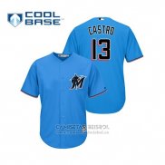 Camiseta Beisbol Hombre Miami Marlins Starlin Castro Cool Base Alterno 2019 Azul