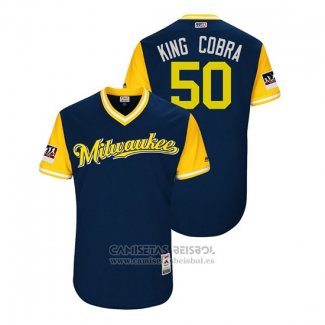 Camiseta Beisbol Hombre Milwaukee Brewers Jacob Barnes 2018 LLWS Players Weekend King Cobra Azul