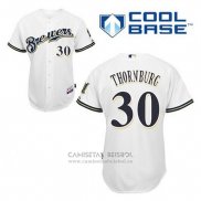 Camiseta Beisbol Hombre Milwaukee Brewers Tyler Thornburg 30 Blanco Primera Cool Base