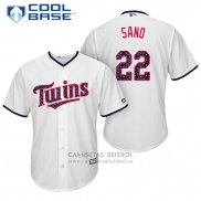 Camiseta Beisbol Hombre Minnesota Twins 2017 Estrellas y Rayas Miguel Sano Blanco Cool Base