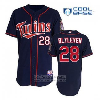 Camiseta Beisbol Hombre Minnesota Twins Bert Blyleven 28 Azul Alterno Primera Cool Base