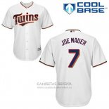 Camiseta Beisbol Hombre Minnesota Twins Joe Mauer 7 Blanco Primera Cool Base