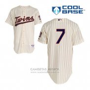 Camiseta Beisbol Hombre Minnesota Twins Joe Mauer 7 Crema Alterno Cool Base
