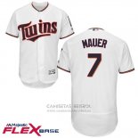 Camiseta Beisbol Hombre Minnesota Twins Joe Mauer Blanco Flex Base
